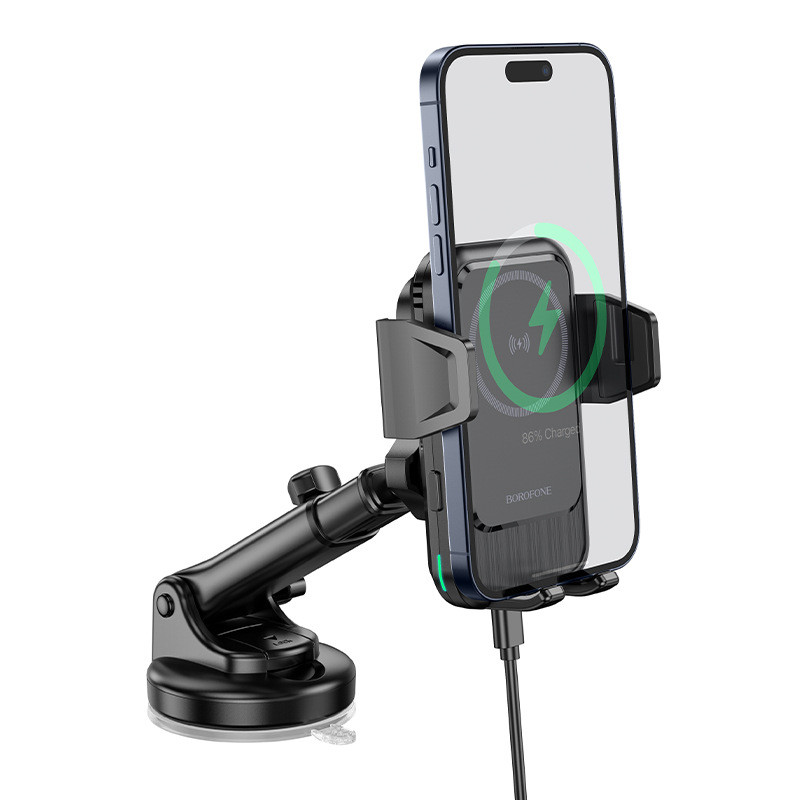 Автодержатель с БЗУ Borofone BH217 Colby smart на картинке №7