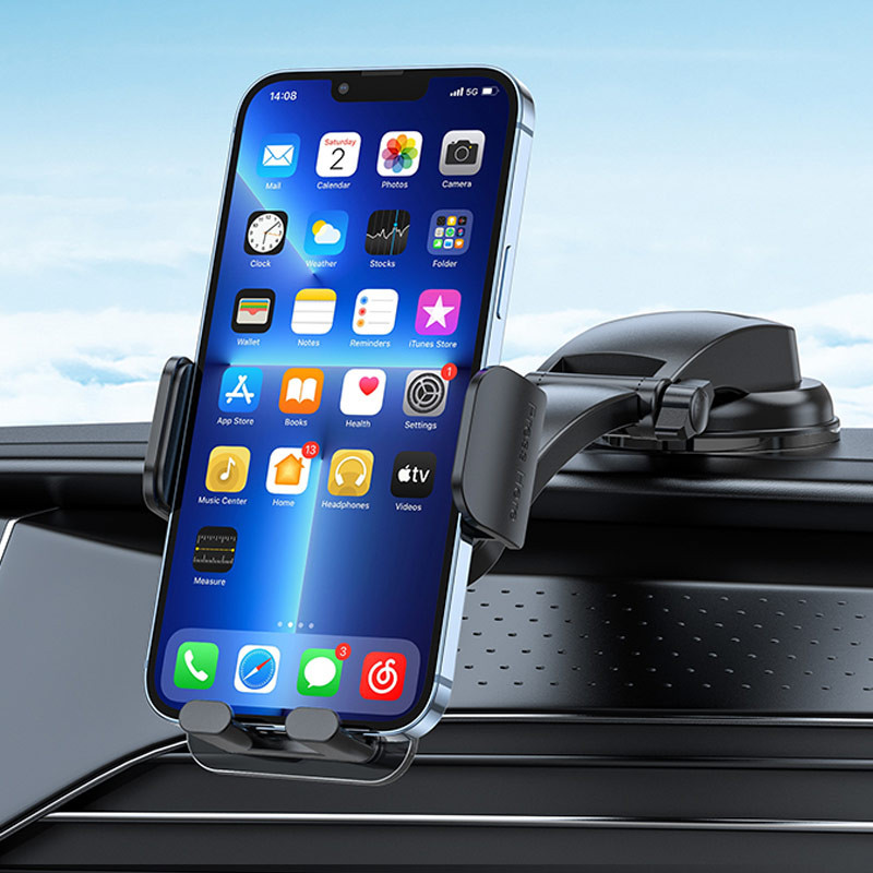 Автотримач Hoco CA118 Delicate press type (center console), Space Black 4, купити оптом з доставкою