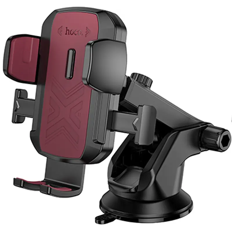 Автотримач Hoco H65 Gamble one-button (center console), Black / Red, купити оптом з доставкою
