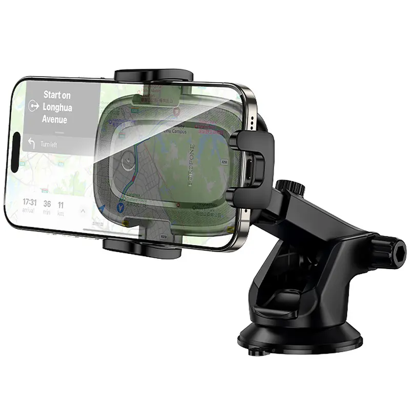 Автотримач з БЗП Borofone BH223 Follower 15W (center console), Black 3, купити оптом з доставкою