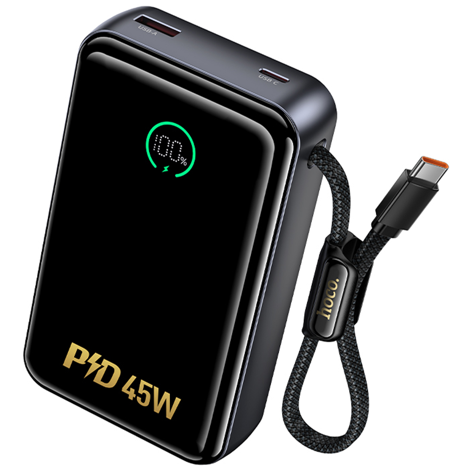 Портативное ЗУ Power Bank Hoco Q54 Shine PD45W with cable 20000 mAh, купить оптом с доставкой