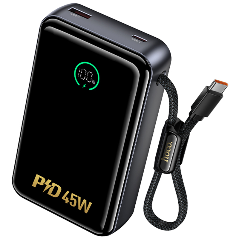 Портативний ЗП Power Bank Hoco Q54 Shine PD45W with cable 20000 mAh на малюнкі №1