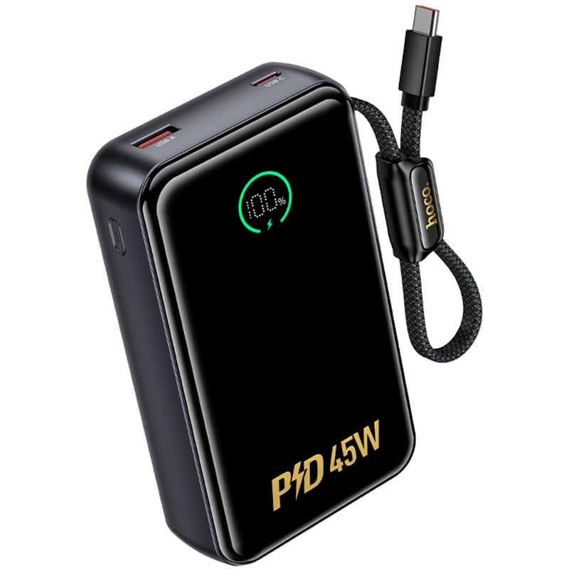 Портативное ЗУ Power Bank Hoco Q54 Shine PD45W with cable 20000 mAh, Metal gray 2, купить оптом с доставкой