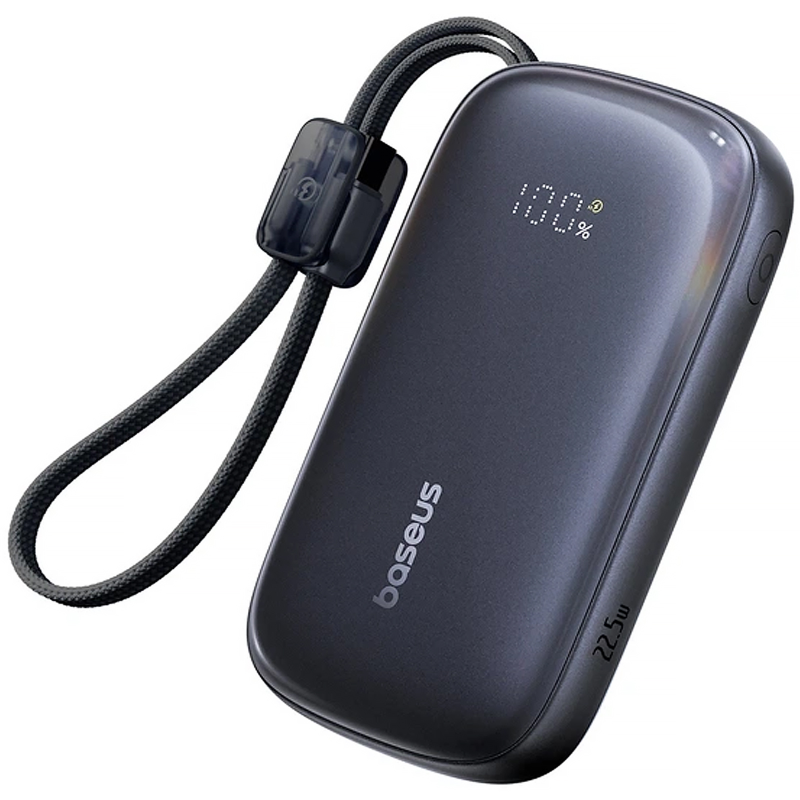 Портативний ЗП Power Bank Baseus EnerFill FC21 Qpow 3 Ultra 22.5W with cable 20000 mAh (PPFLS), Cosmic Black, купити оптом з доставкою