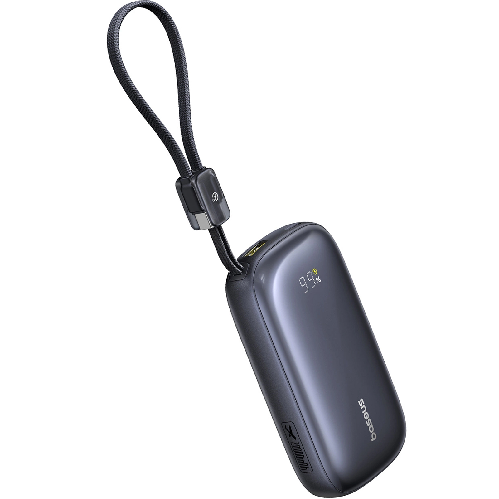 Портативний ЗП Power Bank Baseus EnerFill FC21 Qpow 3 Ultra 22.5W with cable 20000 mAh (PPFLS), Cosmic Black 1, купити оптом з доставкою
