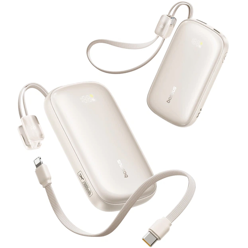 Портативний ЗП Power Bank Baseus EnerFill FC21 Qpow 3 Ultra 22.5W with cable 20000 mAh (PPFLS), Natural Titanium 1, купити оптом з доставкою