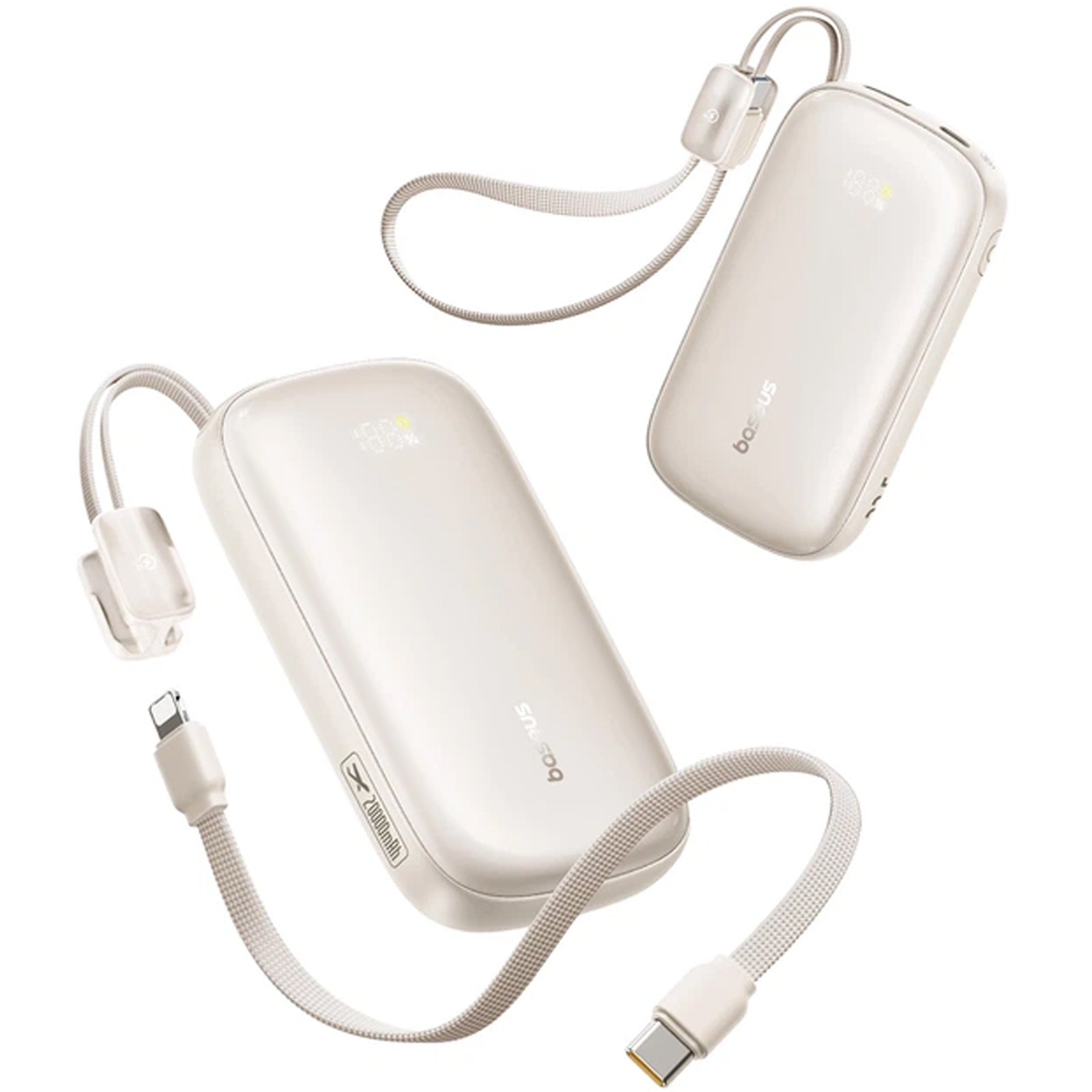 Портативний ЗП Power Bank Baseus EnerFill FC21 Qpow 3 Ultra 22.5W with cable 20000 mAh (PPFLS), Natural Titanium 1, купити оптом з доставкою