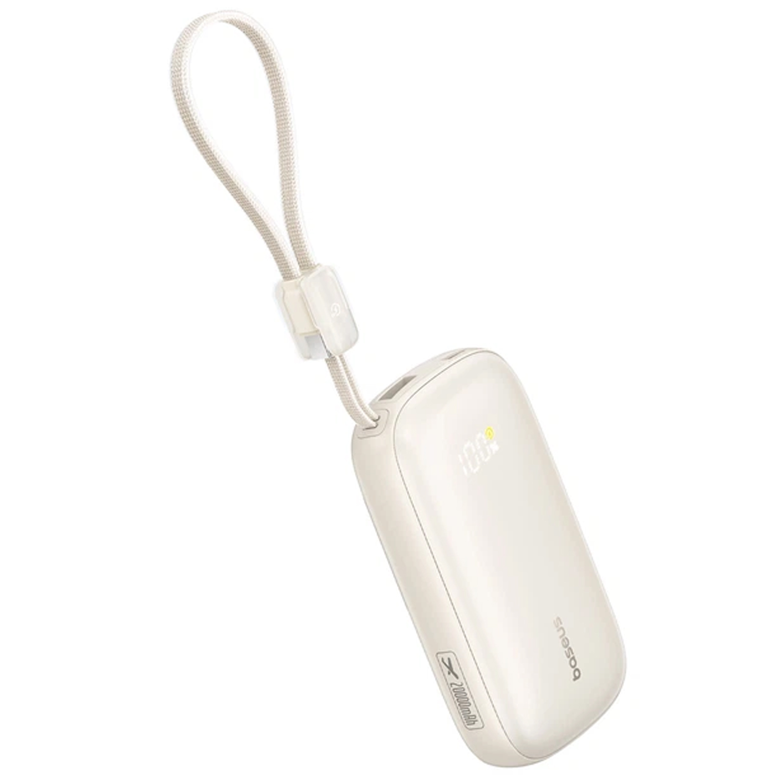 Портативний ЗП Power Bank Baseus EnerFill FC21 Qpow 3 Ultra 22.5W with cable 20000 mAh (PPFLS), Natural Titanium 2, купити оптом з доставкою