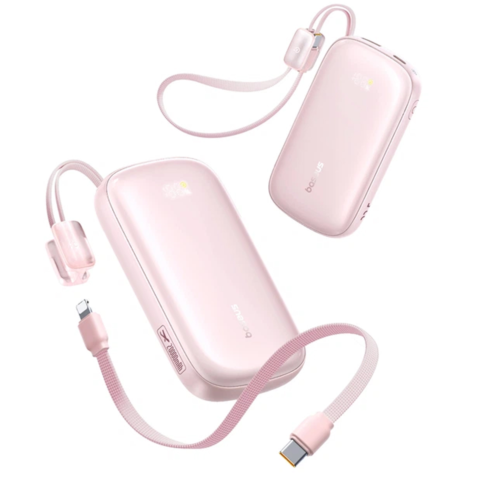 Портативний ЗП Power Bank Baseus EnerFill FC21 Qpow 3 Ultra 22.5W with cable 20000 mAh (PPFLS), Nebula Pink 3, купити оптом з доставкою