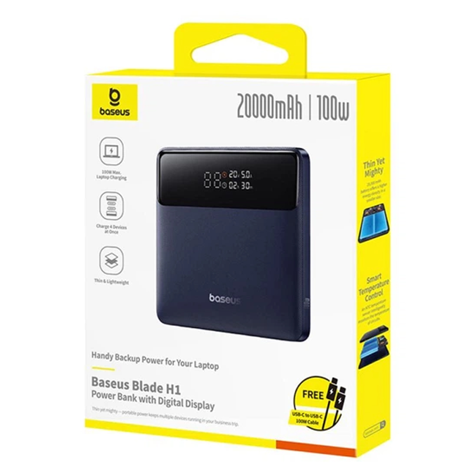 Портативний ЗП Power Bank Baseus H1 PD100W 20000 mAh (PPBLD100HD), Cosmic Black 3, купити оптом з доставкою