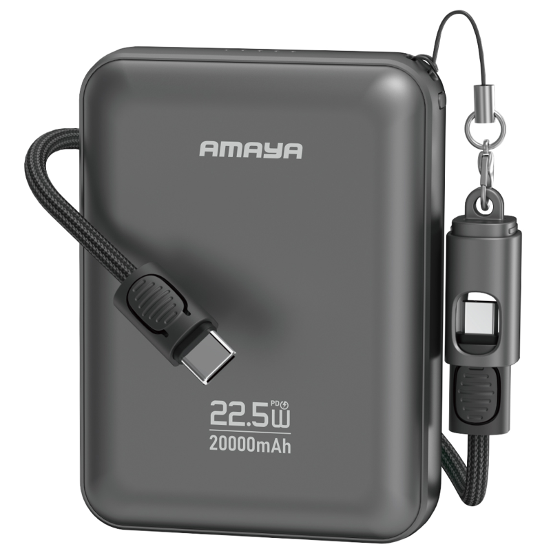 Портативное ЗУ Power Bank Amaya F237C PD22.5W with cable 20000 mAh, Grey, купить оптом с доставкой