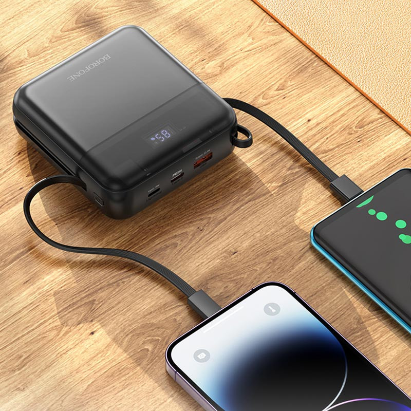 Портативний ЗП Power Bank BOROFONE BJ64A Distinct 22.5W+PD20W with cable 20000 mAh на малюнкі №3