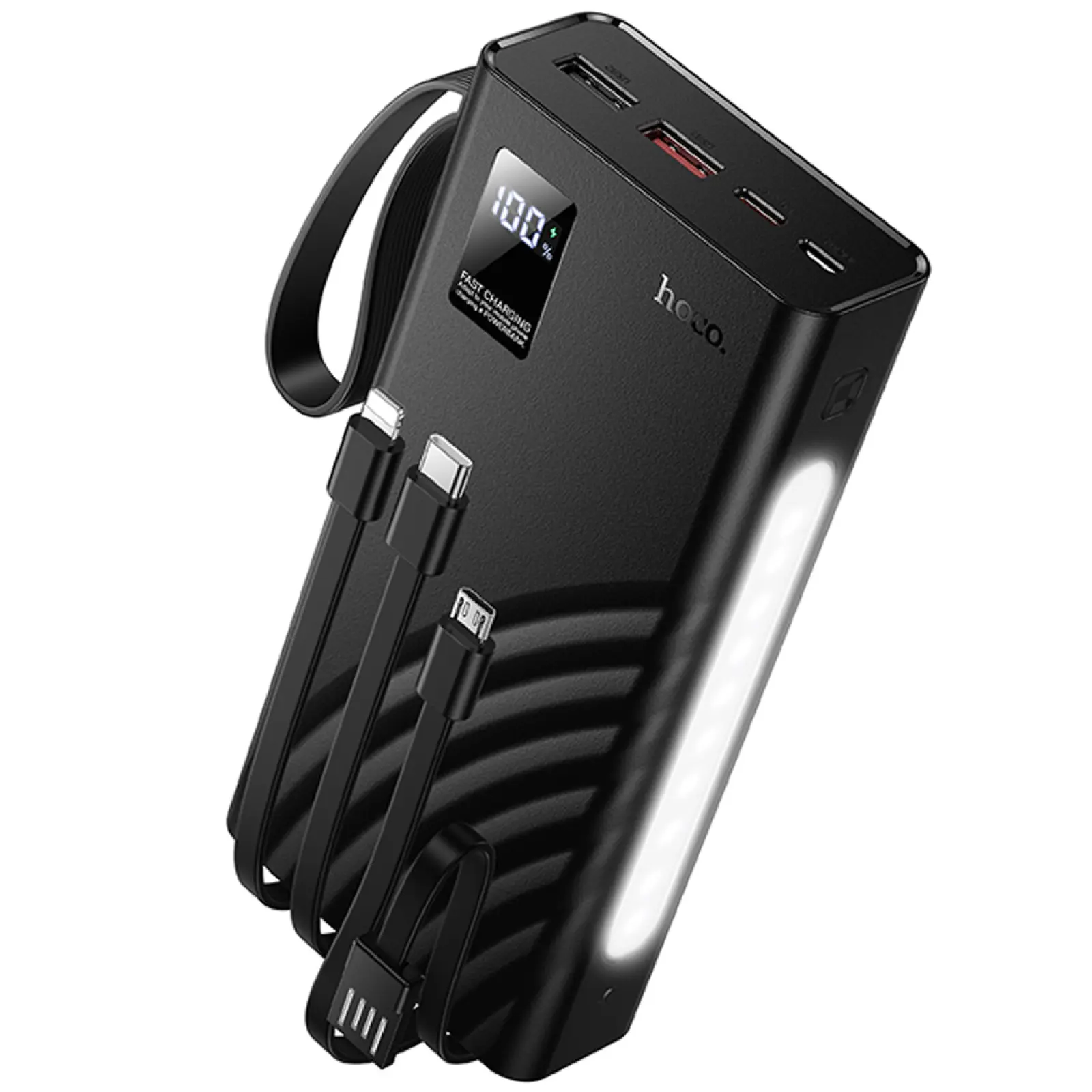 Портативний ЗП Power Bank Hoco J155 Shine 22.5W+PD20W with 4 cables 20000 mAh, купити оптом з доставкою