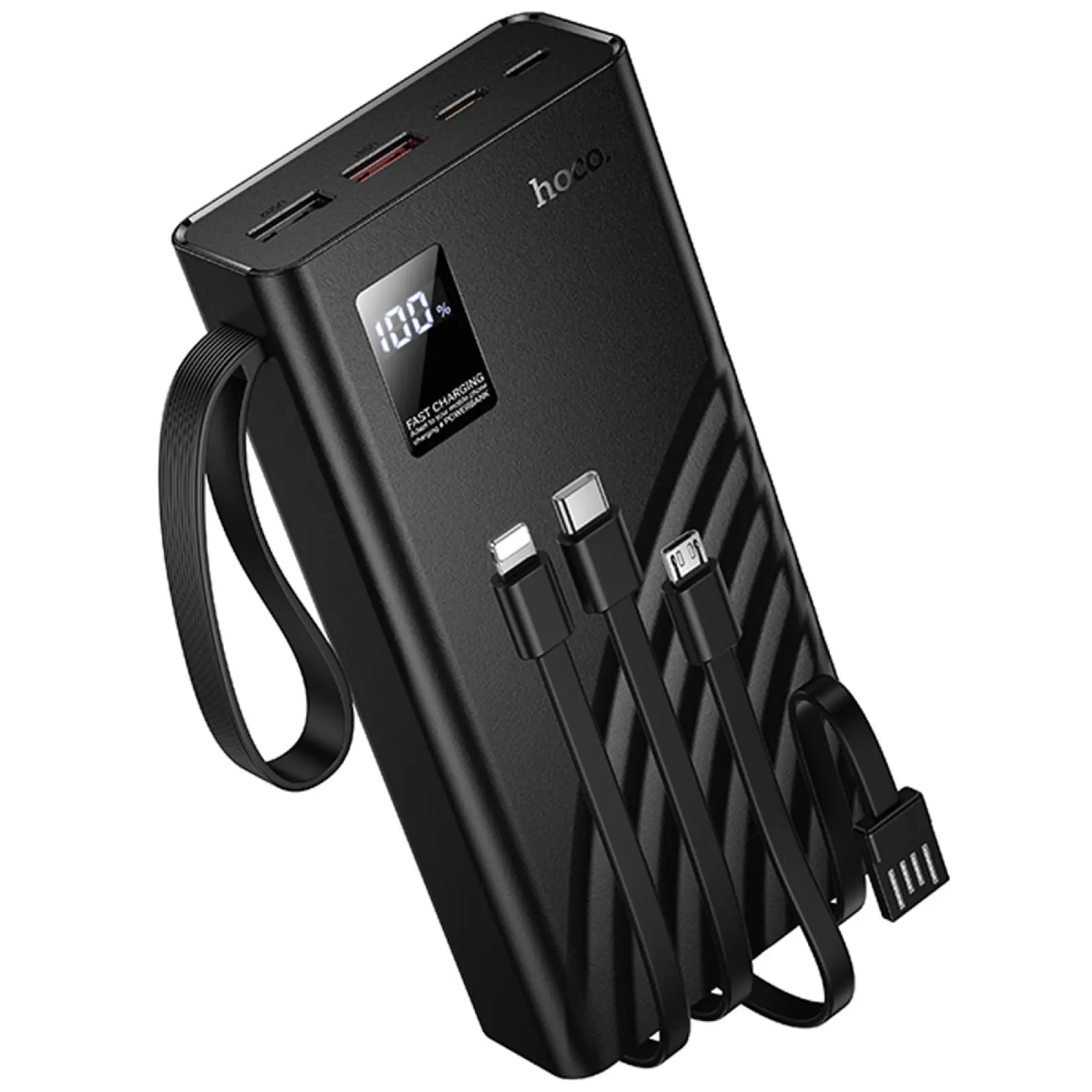 Портативний ЗП Power Bank Hoco J155 Shine 22.5W+PD20W with 4 cables 20000 mAh, Black 1, купити оптом з доставкою