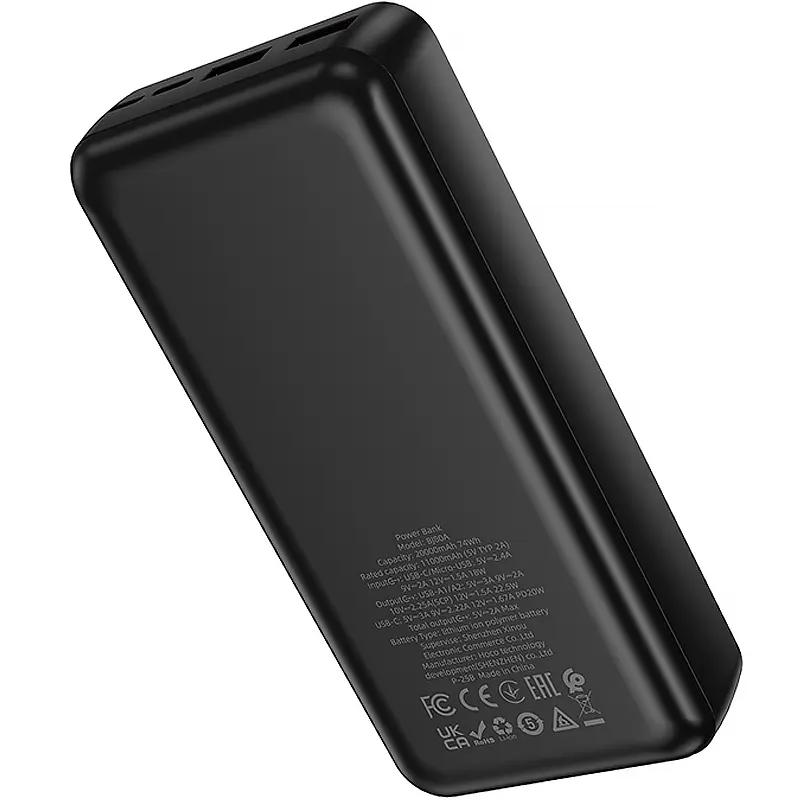 Портативний ЗП Power Bank Borofone BJ80A Clever 22.5W+PD20W 20000 mAh, Black 3, купити оптом з доставкою