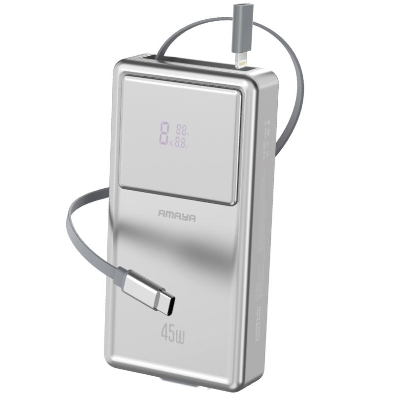 Портативний ЗП Power Bank Amaya APB-F231 45W with display and cable 20000 mAh на малюнкі №1