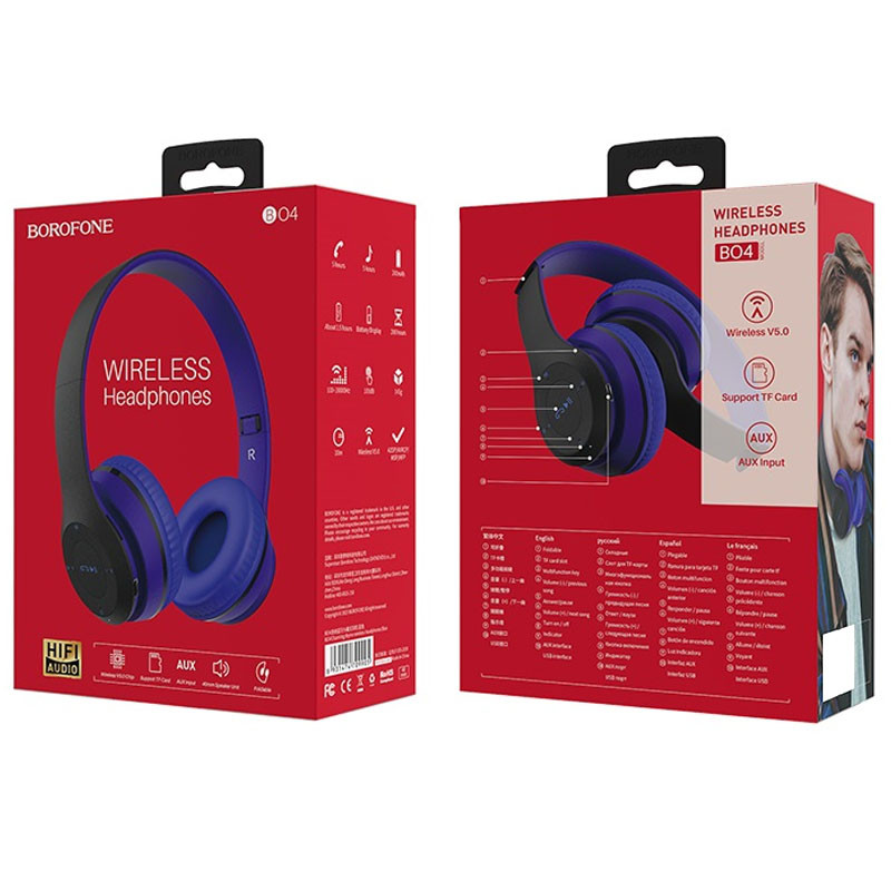 Накладні бездротові навушники BOROFONE BO4 дивитися фото №4