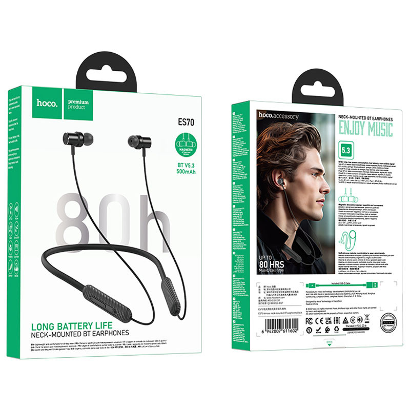 Bluetooth навушники Hoco ES70 Armour neck-mounted дивитися фото №2