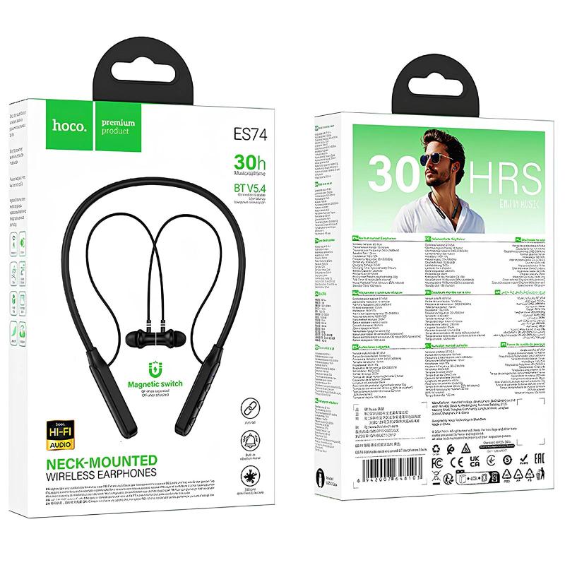 Bluetooth навушники Hoco ES74 Refinado neck-mounted на малюнкі №4