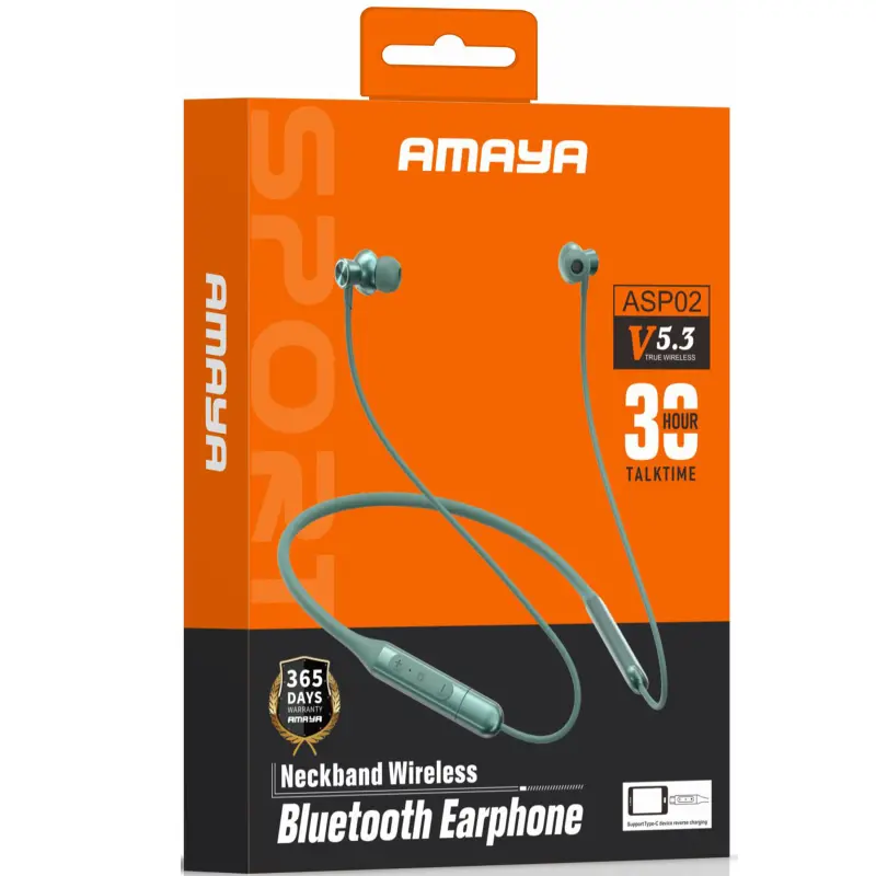 Bluetooth Наушники Amaya ASP02 Sports headphones, Black 1, купить оптом с доставкой