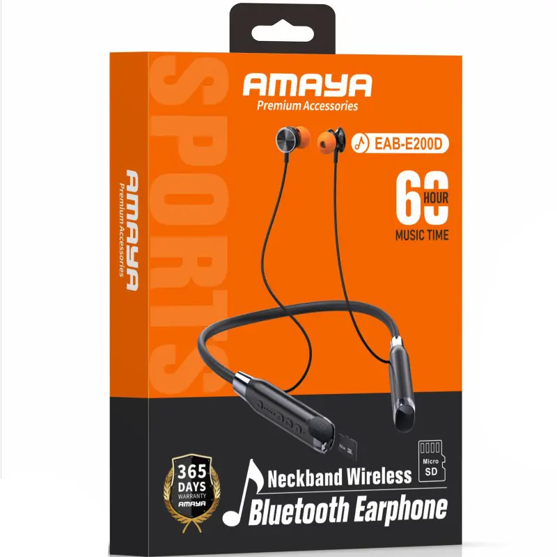 Bluetooth Наушники Amaya EAB-E200D Sports headphones, Black 1, купить оптом с доставкой