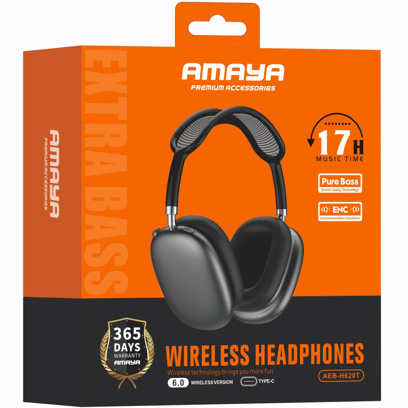 Накладні бездротові навушники Amaya H620T ENC, Black 1, купити оптом з доставкою