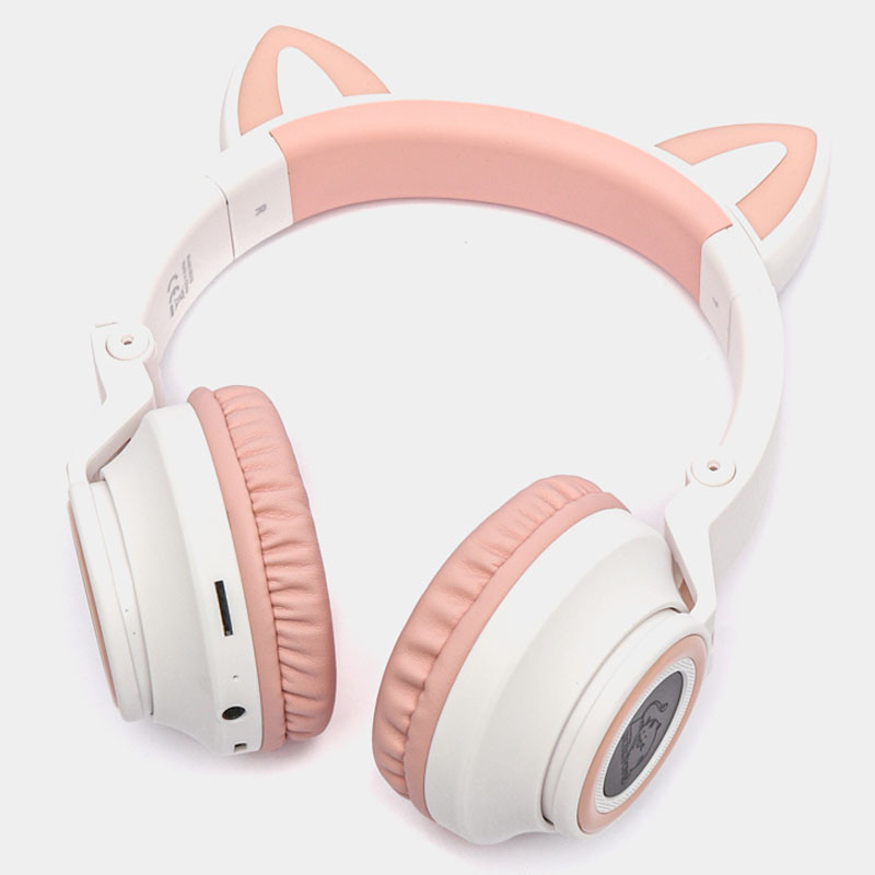 Уценка Накладные беспроводные наушники Borofone BO18 Cat ear, Мятая упаковка / Белый 2, купить оптом с доставкой