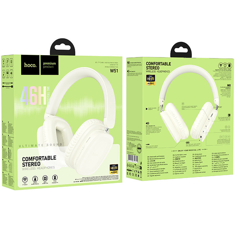 Накладні бездротові навушники Hoco W51 Delightful на малюнкі №3