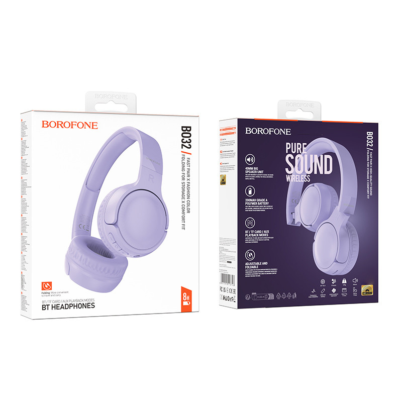 Накладні бездротові навушники BOROFONE BO32 Show на малюнкі №3