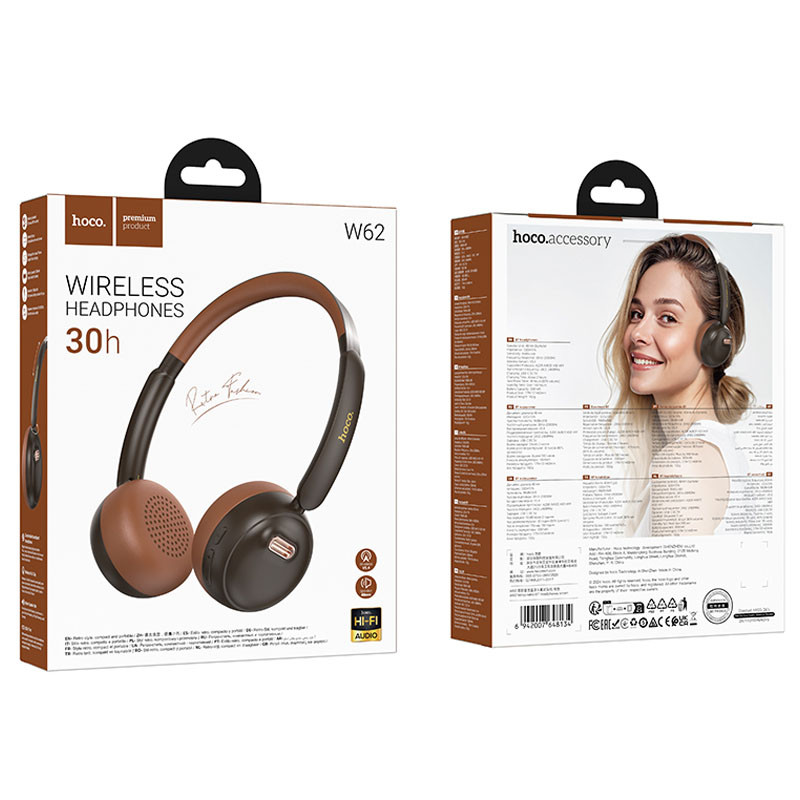 Накладні бездротові навушники Hoco W62 Verso retro на малюнкі №4