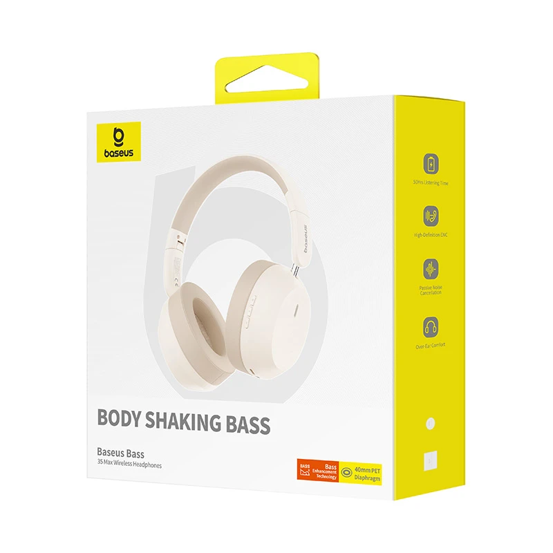 Накладные беспроводные наушники Baseus Bass 35 Max (A00070800), Stellar White 5, купить оптом с доставкой