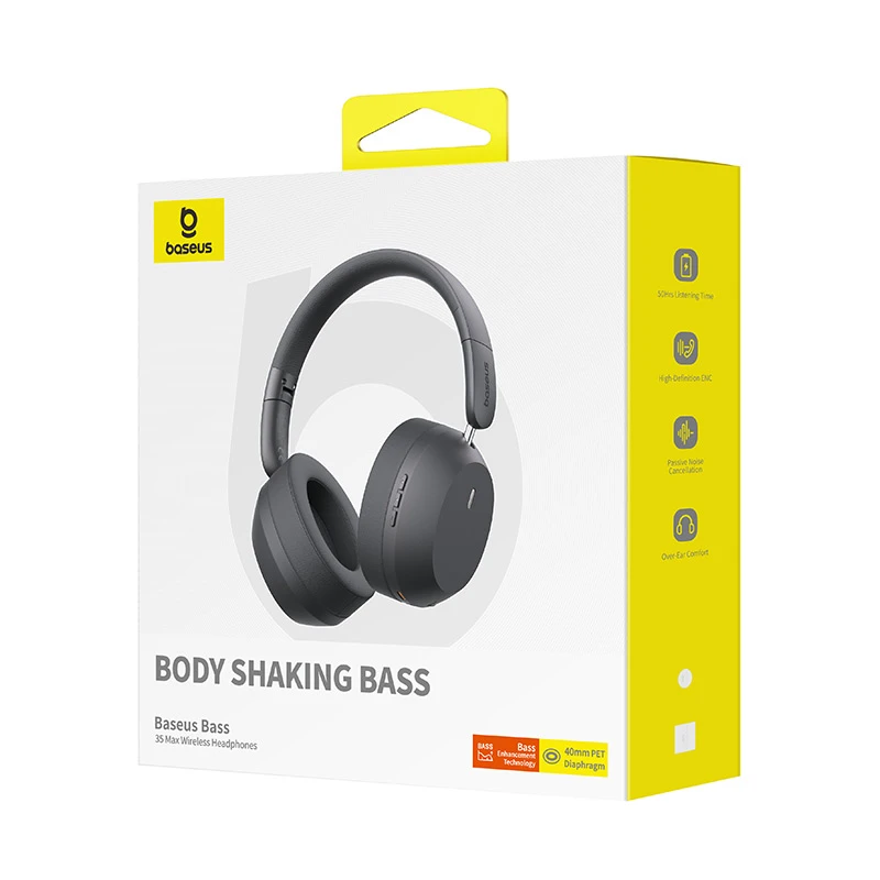 Накладные беспроводные наушники Baseus Bass 35 Max (A00070800), Twilight Grey 5, купить оптом с доставкой
