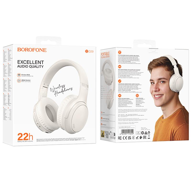 Накладні бездротові навушники BOROFONE BO29 Fascinador на малюнкі №3