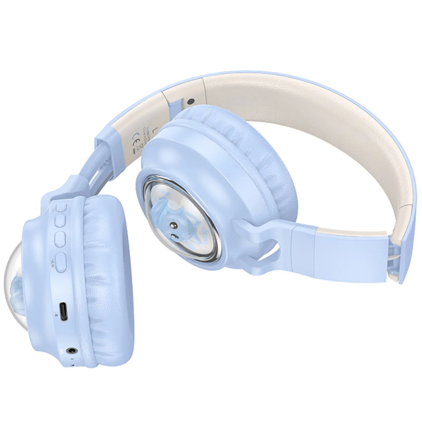 Уценка Накладные беспроводные наушники Hoco W50 Cute fun, Мятая упаковка / Blue 1, купить оптом с доставкой