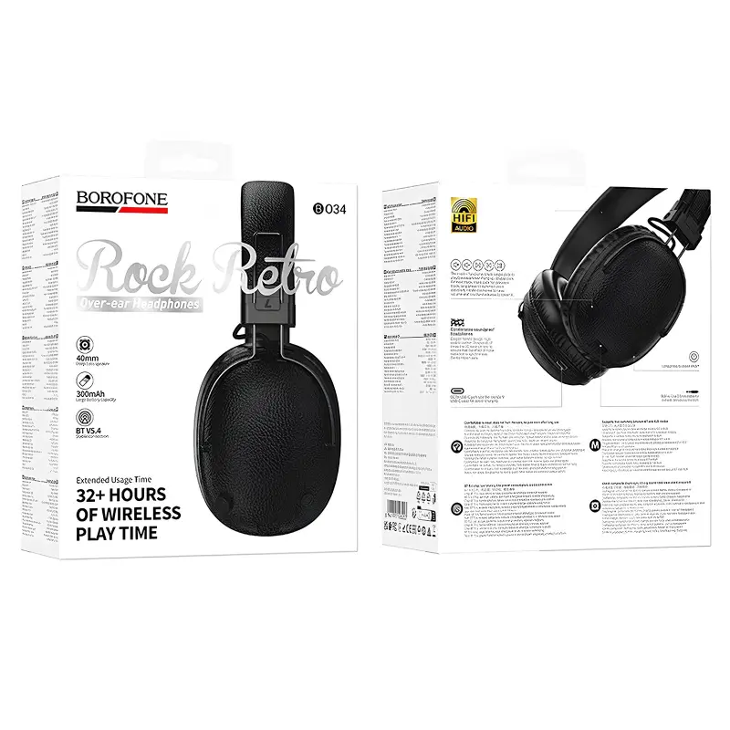 Накладные беспроводные наушники Borofone BO34 Suenos, Black 2, купить оптом с доставкой