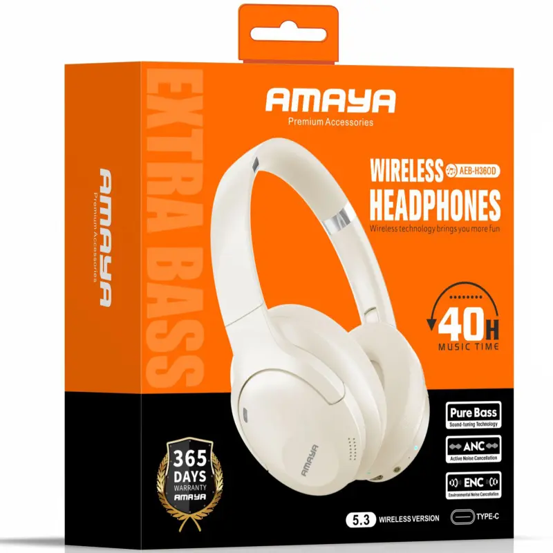 Накладные беспроводные наушники Amaya H360D ANC, Black 1, купить оптом с доставкой