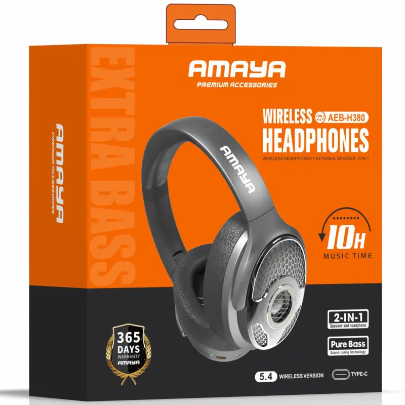 Накладные беспроводные наушники Amaya H380, Black 1, купить оптом с доставкой