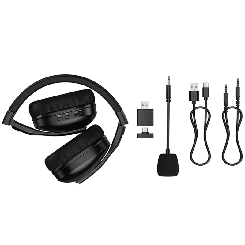 Накладные беспроводные наушники Hoco W114 Magic +3.5mm+2.4G, Black 2, купить оптом с доставкой