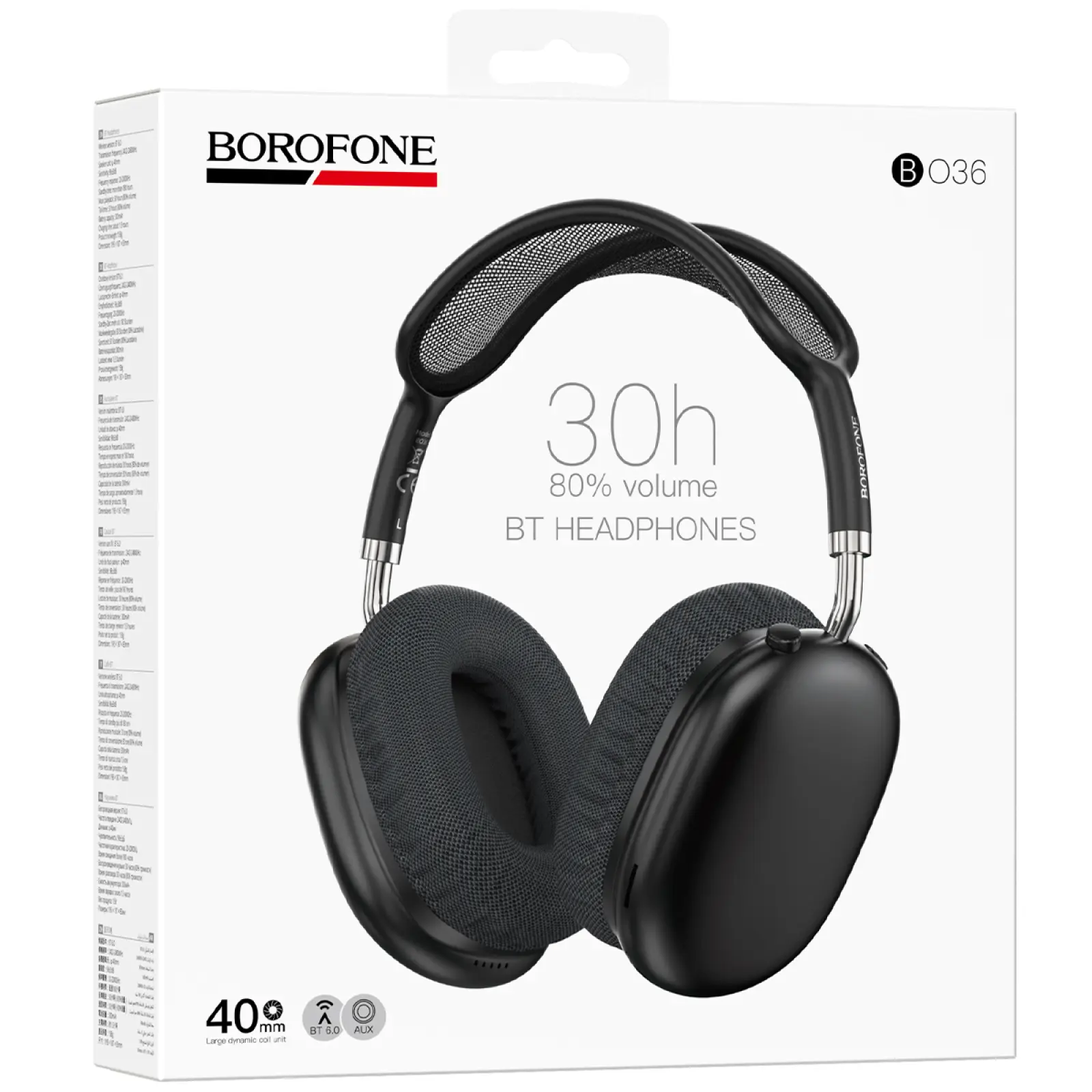 Накладні бездротові навушники Borofone BO36 Tone, Black 1, купити оптом з доставкою