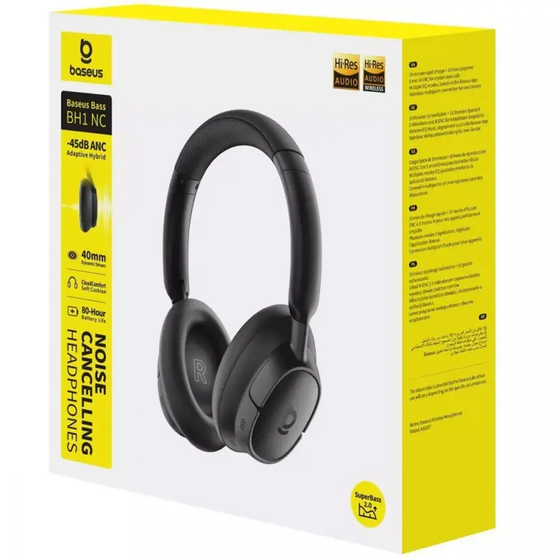Накладные беспроводные наушники Baseus Bass BH1 ANC (A02037), Cosmic Black 2, купить оптом с доставкой
