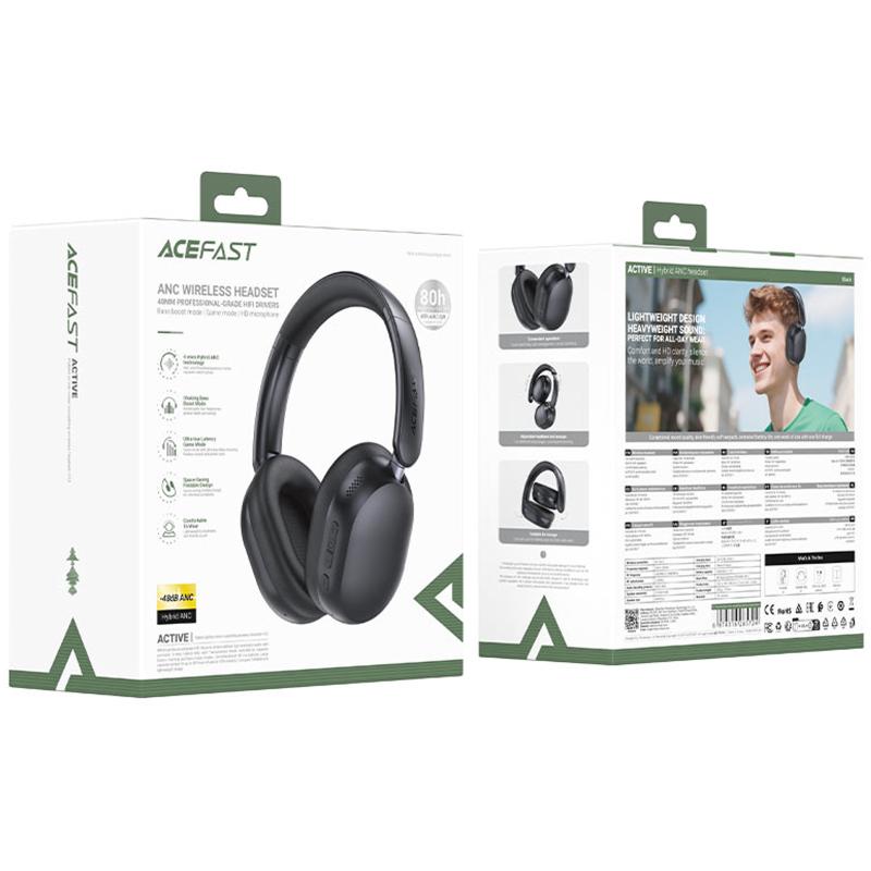 Накладні бездротові навушники Acefast H12 ANC на малюнкі №3