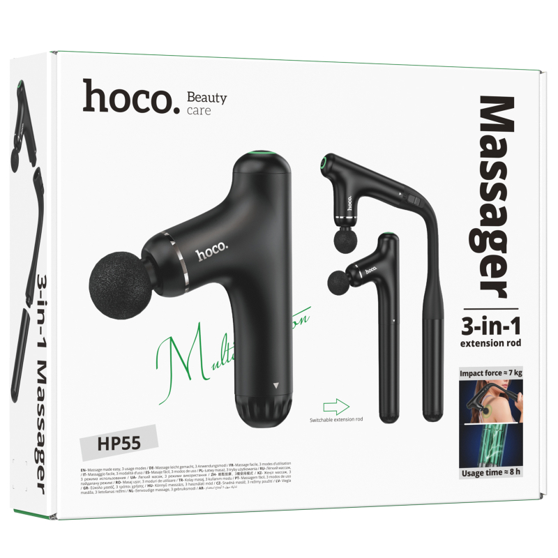 Перкуссионный масажер Hoco HP55 + 5 насадок на малюнкі №2