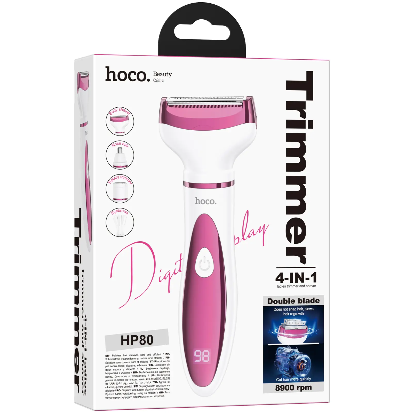 Женский триммер‑бритва Hoco HP80 4-in-1 300 mAh, Rose Red 1, купить оптом с доставкой