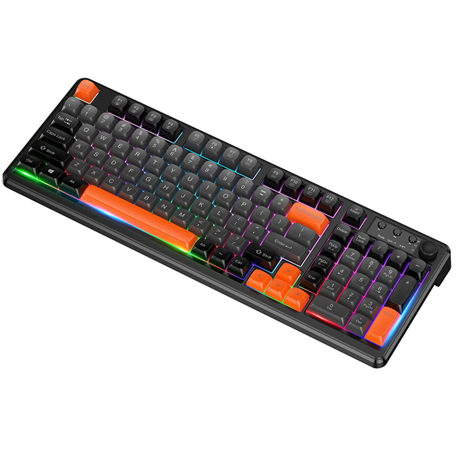 Клавиатура беспроводная Hoco GM751 Elegante mini RGB 2.4G (English version), Jazz black, купить оптом с доставкой