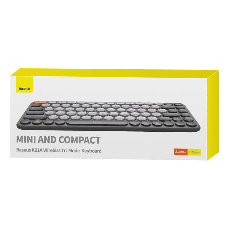 Бездротова клавіатура Baseus K01A Wireless Tri-Mode Keyboard (English Version) (B00955503) на малюнкі №3