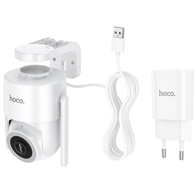 Камера видеонаблюдения Hoco D10 Outdoor PTZ HD, White 5, купить оптом с доставкой