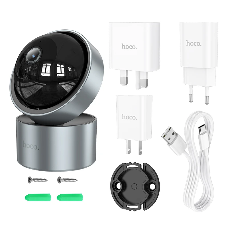 Камера видеонаблюдения Hoco D5 Indoor PTZ HD, Silvery gray 1, купить оптом с доставкой