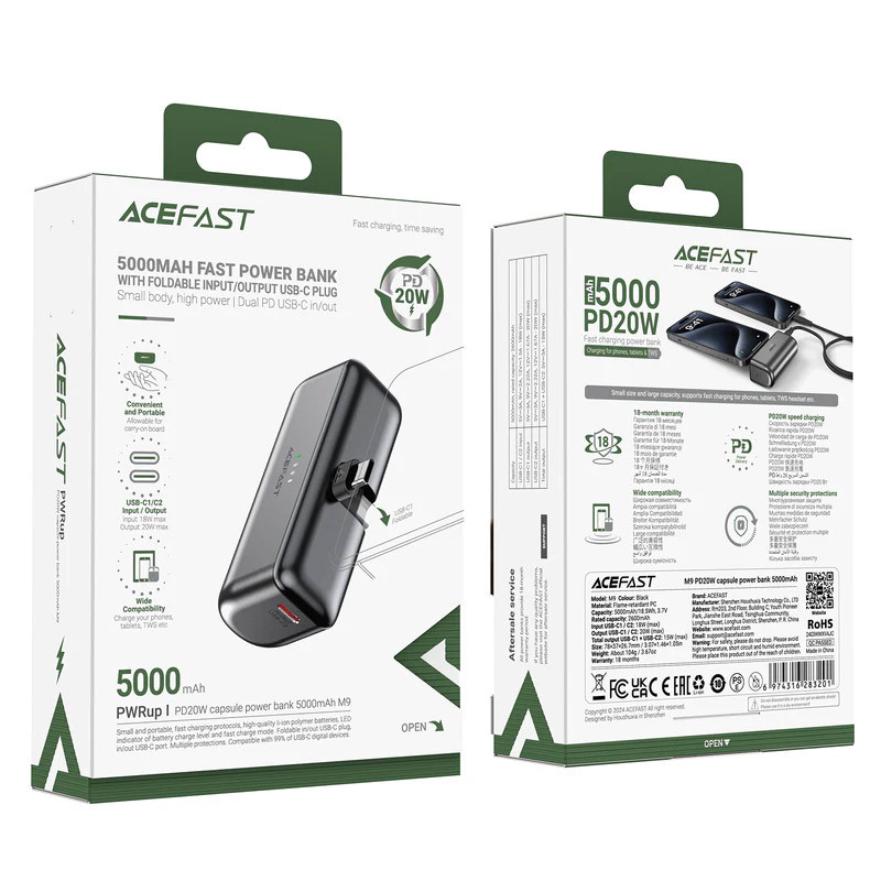 Портативний ЗП Power Bank Acefast M9 PD20W 5000 mAh на малюнкі №6