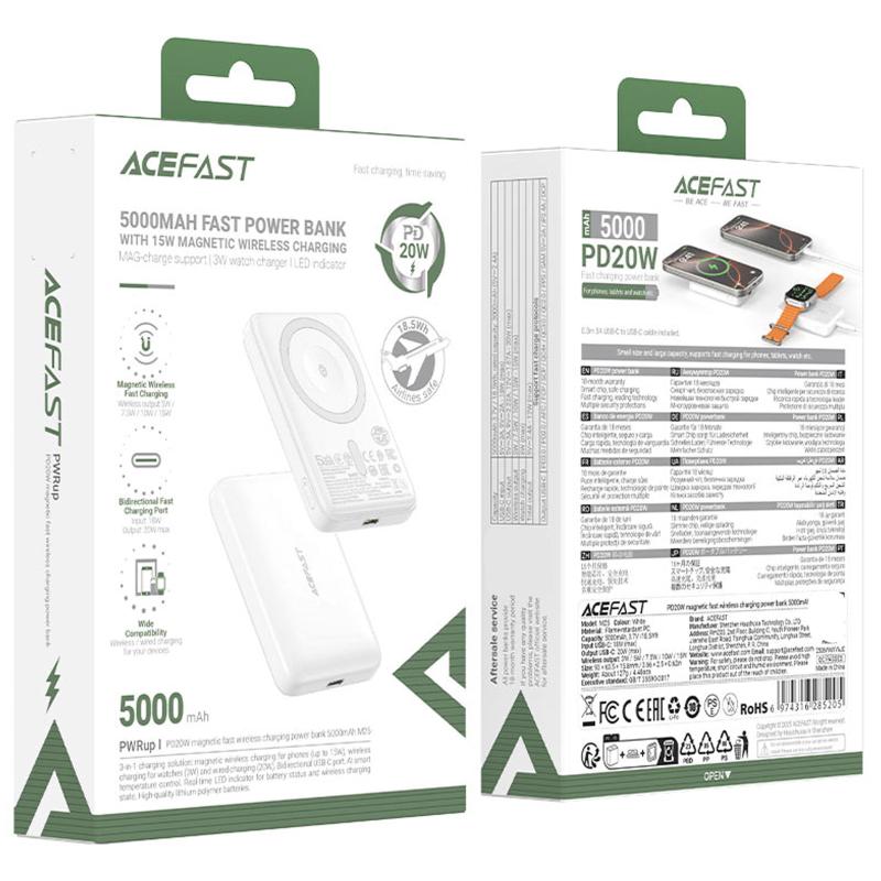 Портативний ЗП Power Bank Acefast M25 20W з БЗП+iWatch 5000 mAh на малюнкі №6