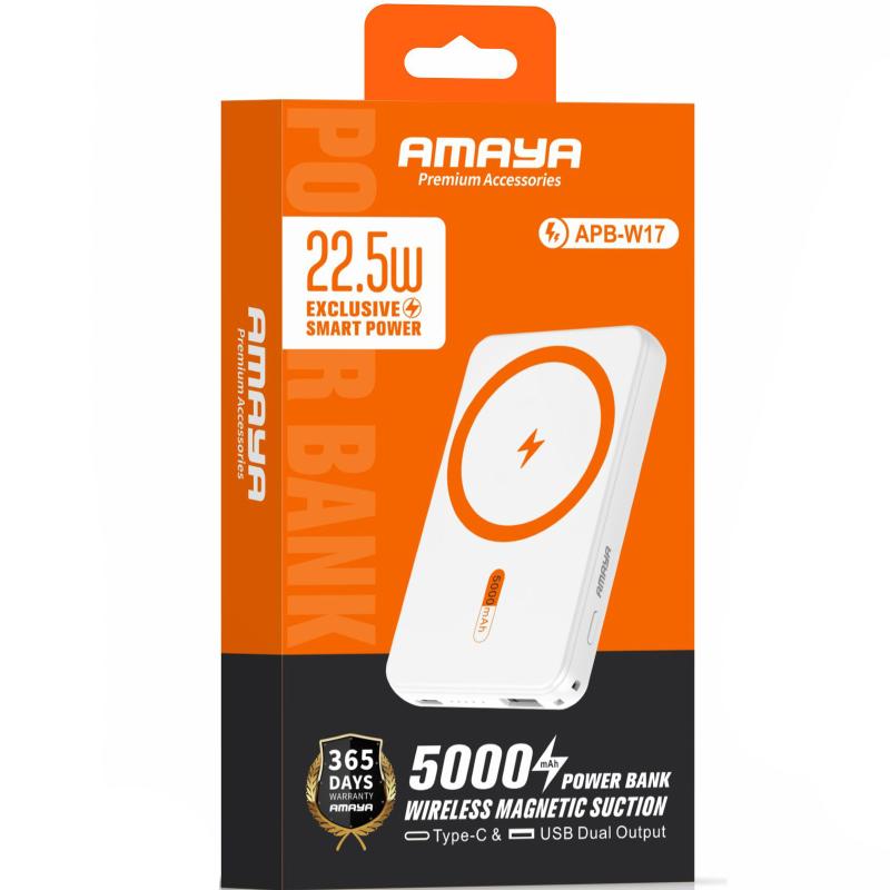 Портативний ЗП Power Bank Amaya W17 15W+PD22.5W з БЗП 5000 mAh на малюнкі №2